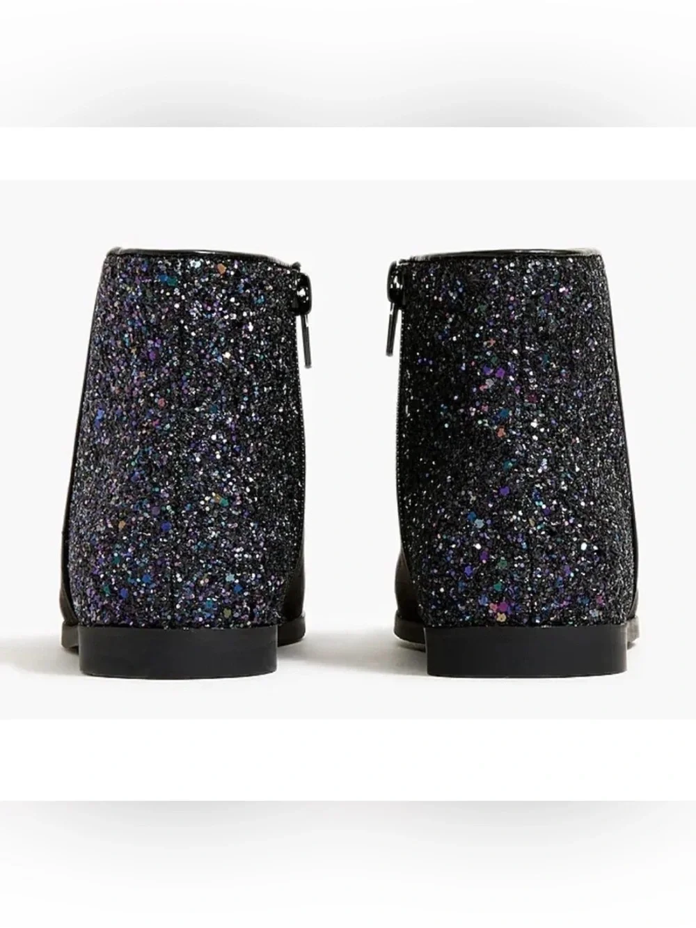 J Crew Crewcuts Girls Kids 5 Glitter Back Ankle Boots Side Zip Cushioned
